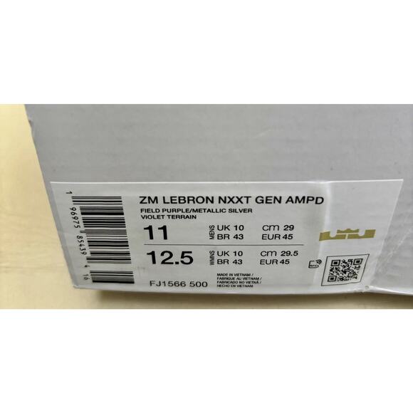 Nike Zoom Lebron NXXT Gen AMPD Men Purple Silver Violet Terrain. Sz 11-Half Box main image 6